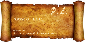 Putnoky Lili névjegykártya
