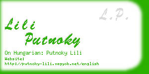 lili putnoky business card